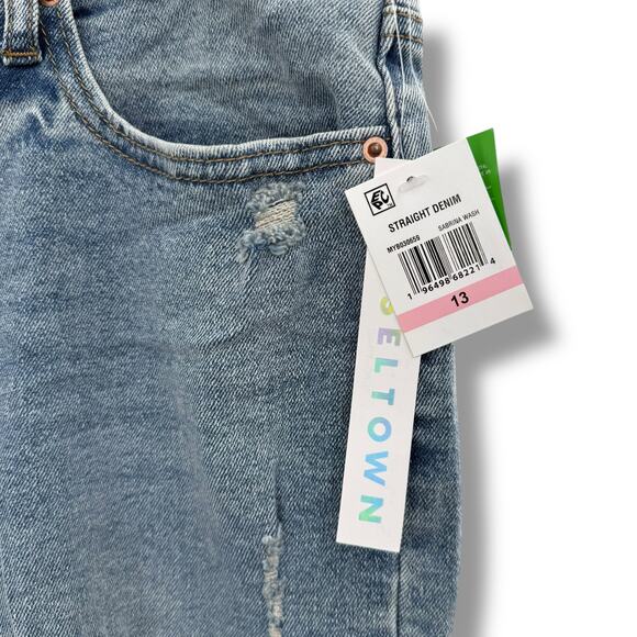 NEW Tinseltown Jeans Size 31 Juniors Size 13 Hi-Rise Straight Leg distressed - Picture 5 of 7